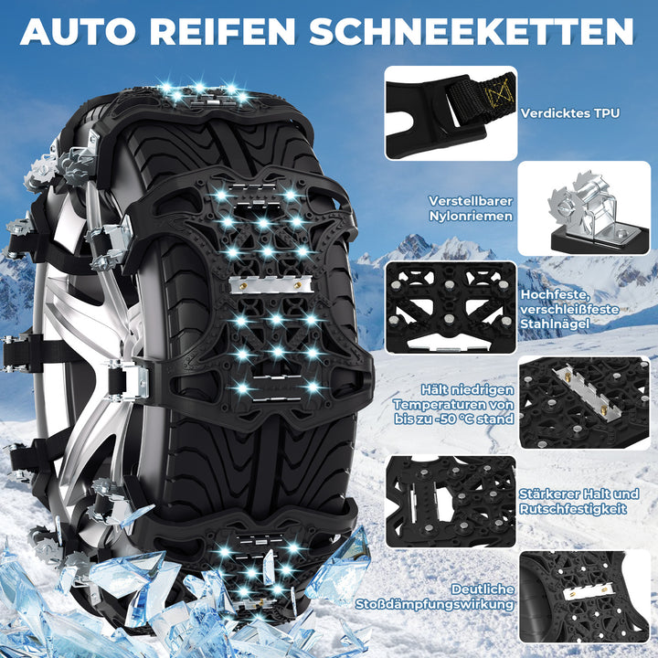 Sonnewelt Schneeketten Rutschfeste Reifen Auto Kette 6x