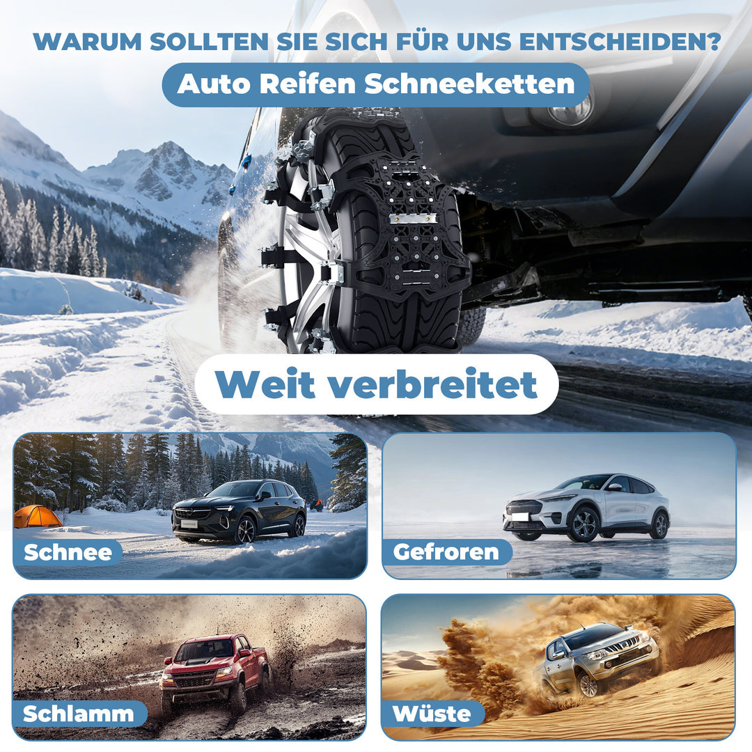 Sonnewelt Schneeketten Rutschfeste Reifen Auto Kette 6x