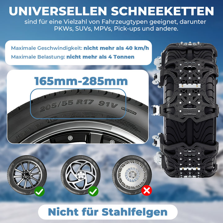 Sonnewelt Schneeketten Rutschfeste Reifen Auto Kette 6x