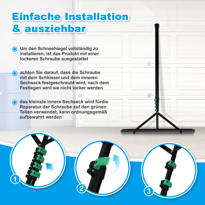 Sonnewelt Schneeschieber Dachräumer Alu Teleskopierbar 3.6m/4.8m