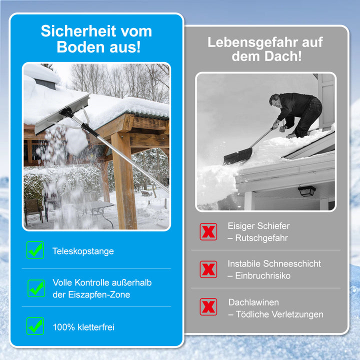 Sonnewelt Schneeschieber Dachräumer Alu klappbar 6.3m