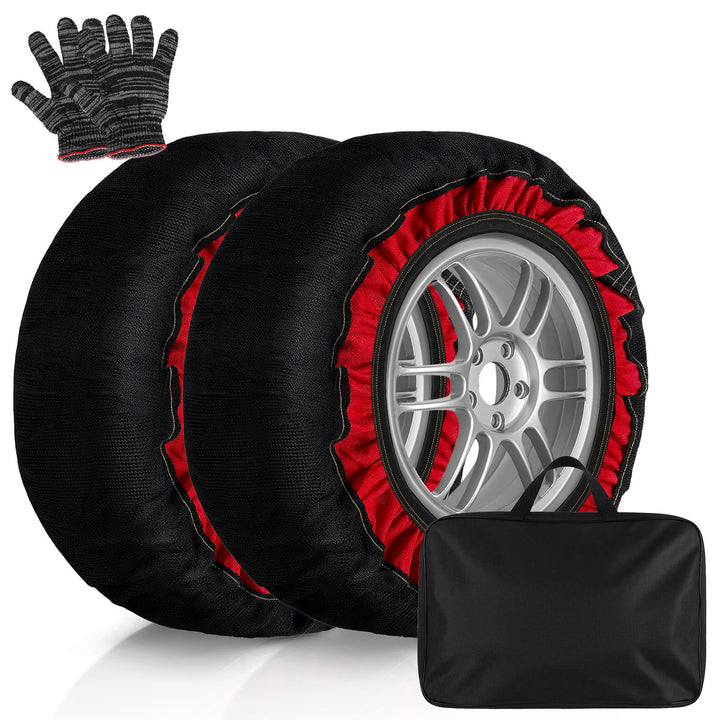 Sonnewelt 2x Schneesocken für Reifen Auto Reifensocken Verdickte