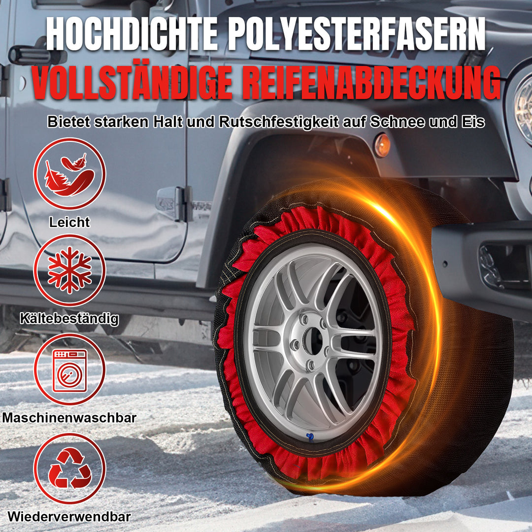 Sonnewelt 2x Schneesocken für Reifen Auto Reifensocken Verdickte