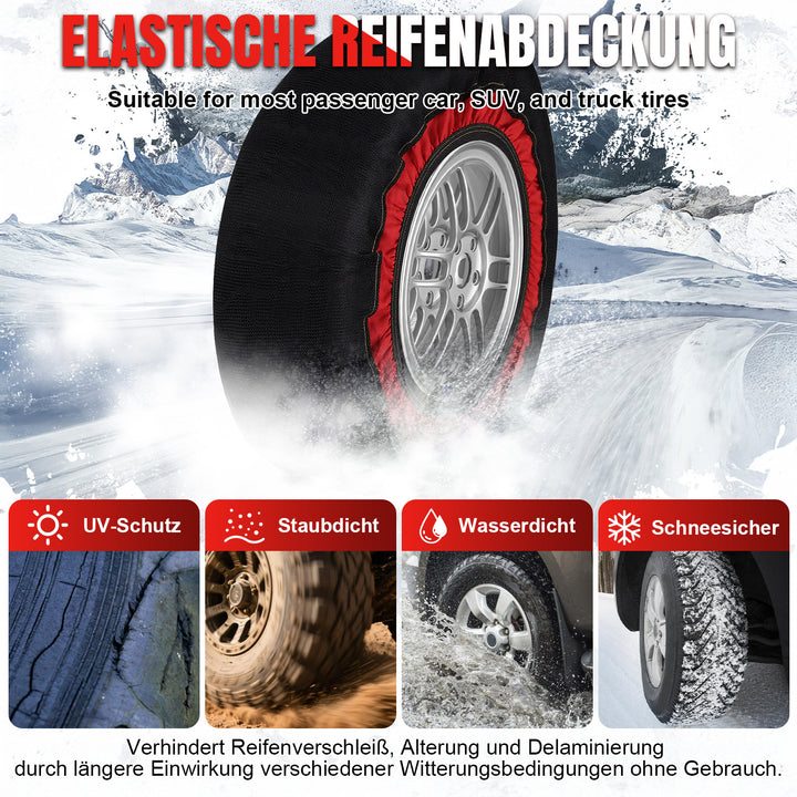 Sonnewelt 2x Schneesocken für Reifen Auto Reifensocken Verdickte
