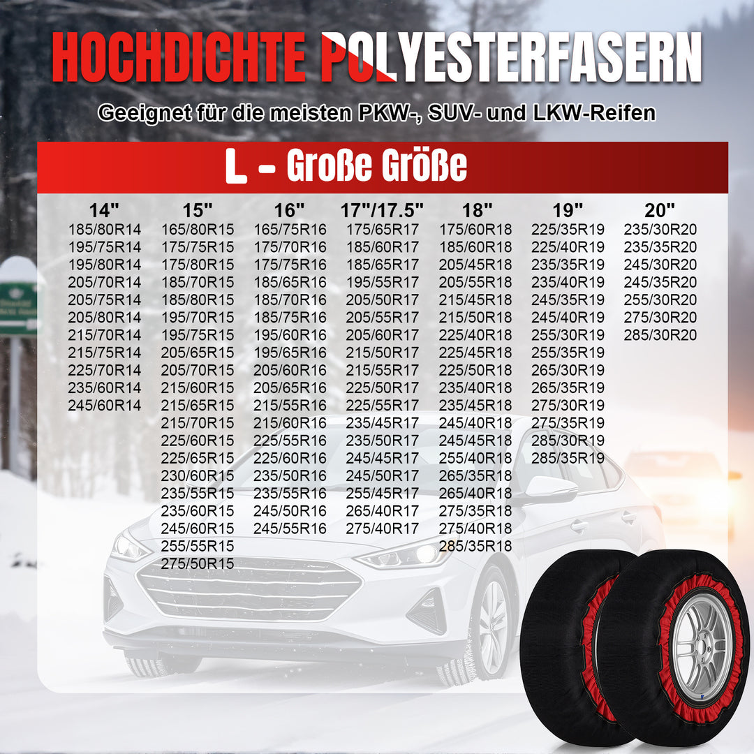Sonnewelt 2x Schneesocken für Reifen Auto Reifensocken Verdickte