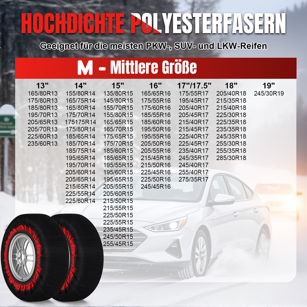 Sonnewelt 2x Schneesocken für Reifen Auto Reifensocken Verdickte