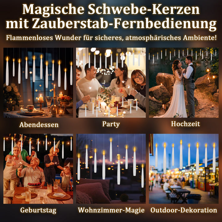 Sonnewelt LED Schwebende Kerzen 12 Stück mit Zauberstab Fernbedienung