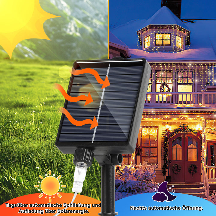Sonnewelt Solar Icicle String Lights with Remote Control 5m-15m