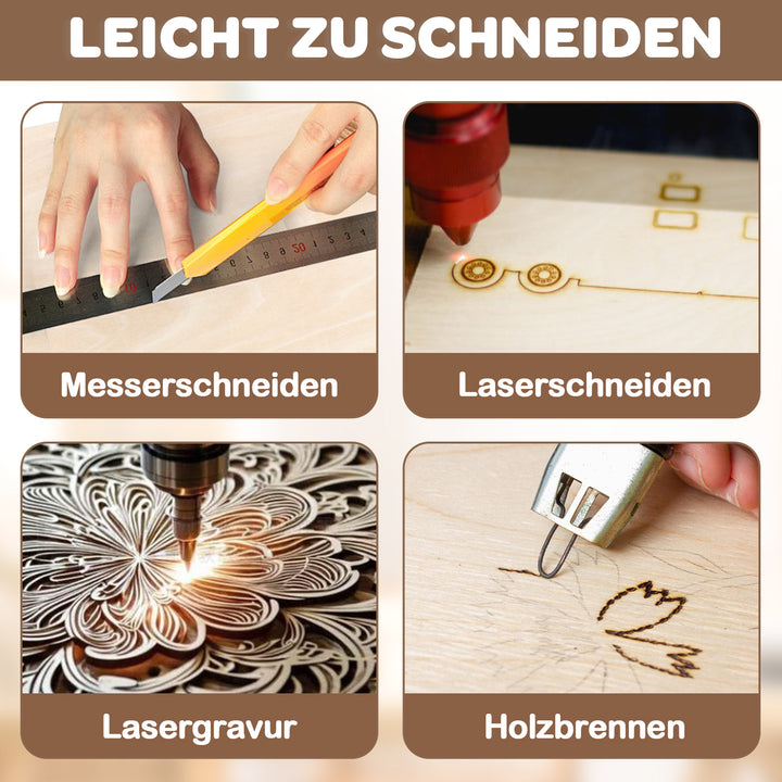 Sonnewelt Sperrholzplatte Lindenholz A3/A4 4-50 Stück