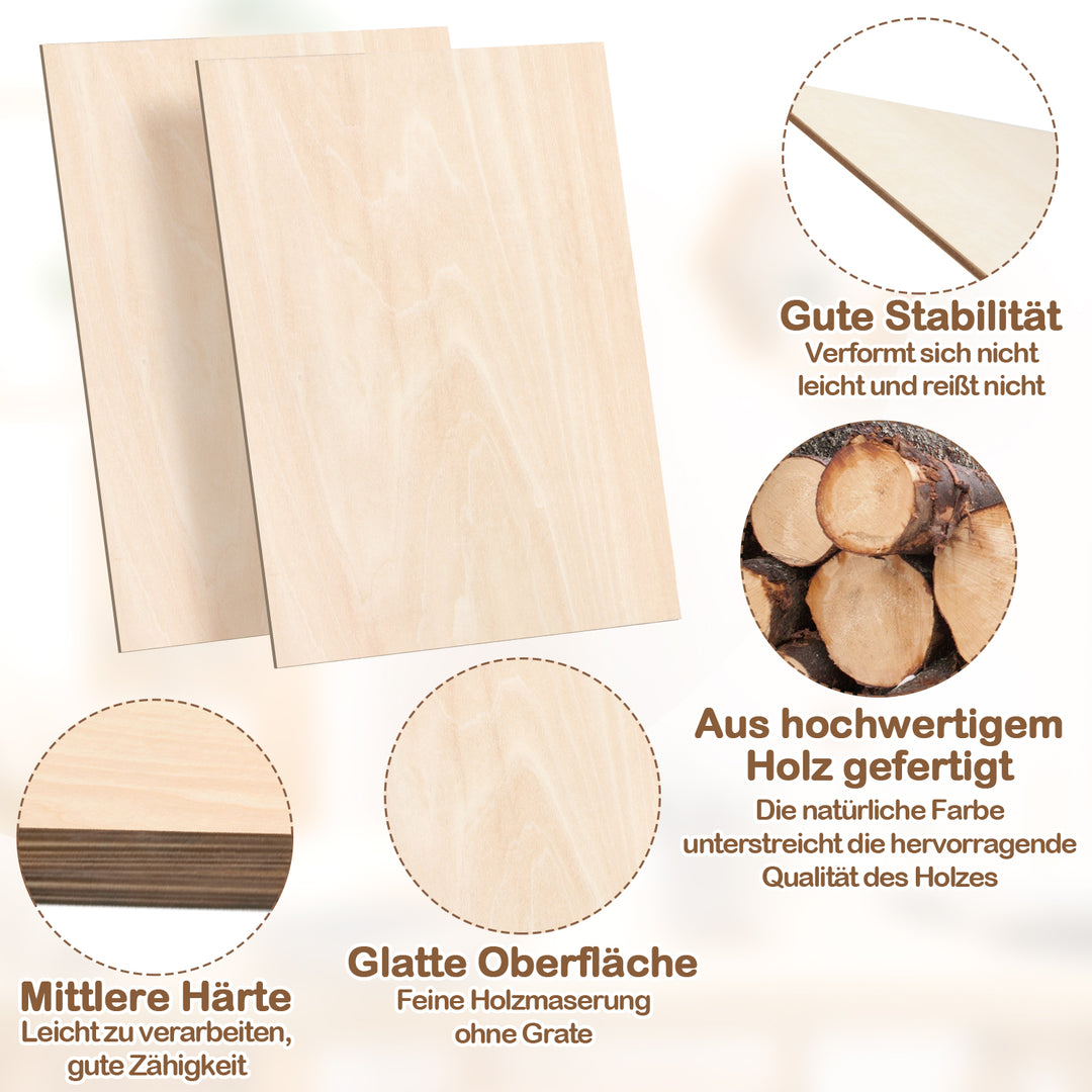 Sonnewelt Sperrholzplatte Lindenholz A3/A4 4-50 Stück