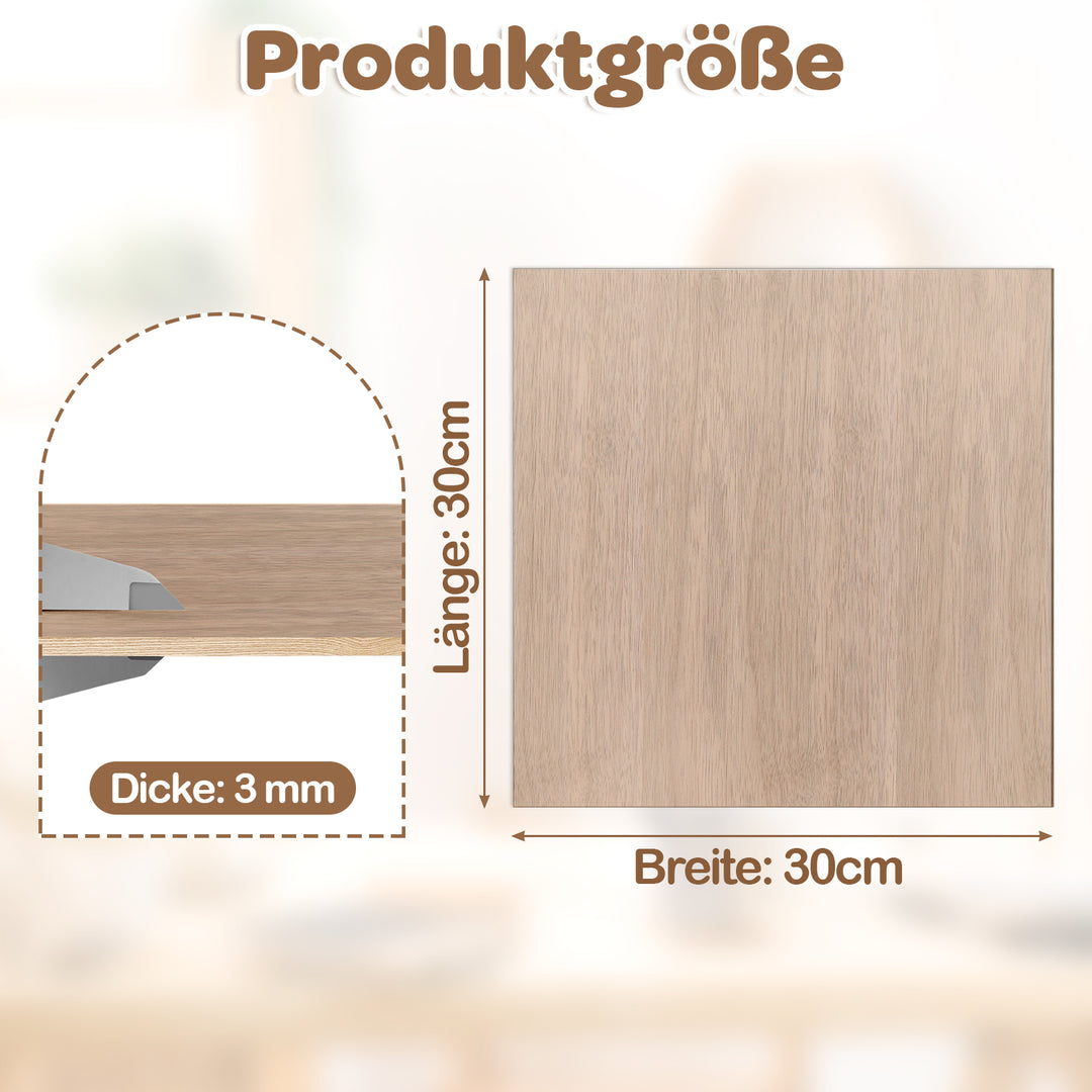 Sonnewelt Walnuss Sperrholzplatte 300*300mm 4-50 Stück