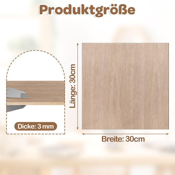Sonnewelt Walnuss Sperrholzplatte 300*300mm 4-50 Stück