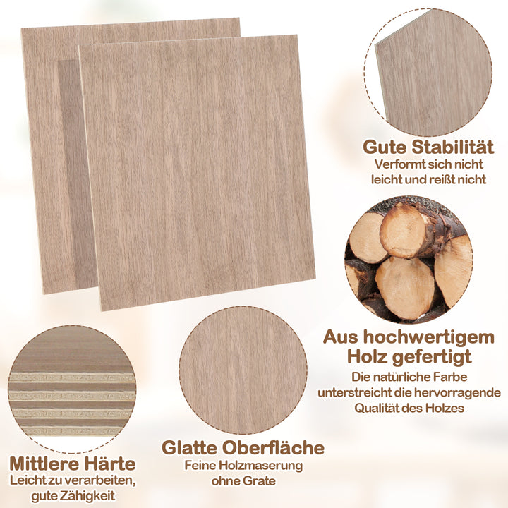 Sonnewelt Walnuss Sperrholzplatte 300*300mm 4-50 Stück