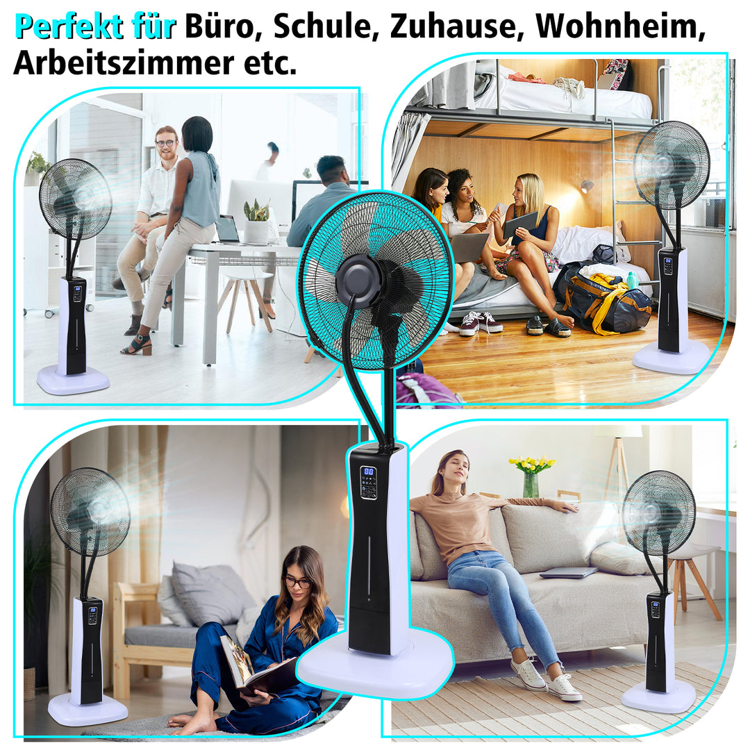 Sonnewelt Standventilator mit Wasserkühlung Ultraschall-Sprühnebel
