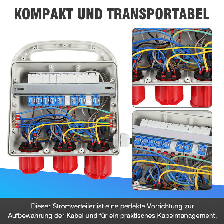 Sonnewelt power distributor 2 x CEE 16A 400V + 1 x CEE 32A 400V + 4 x 230V 5-pin