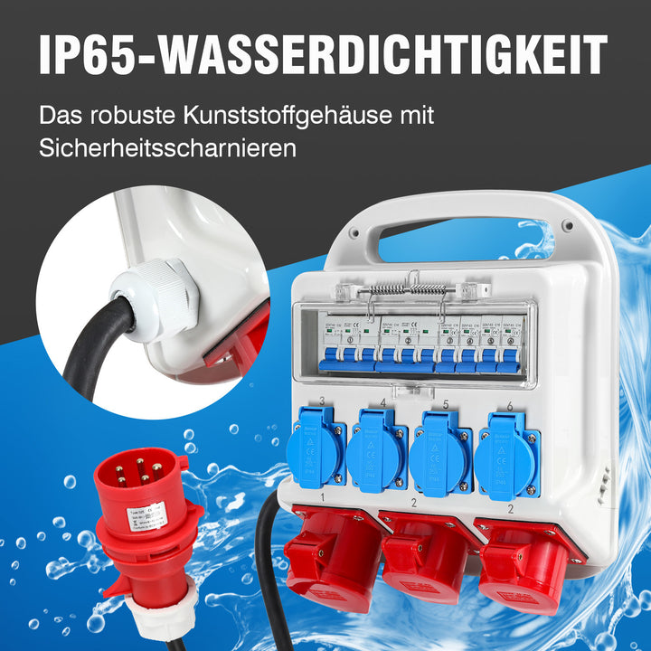 Sonnewelt power distributor 2 x CEE 16A 400V + 1 x CEE 32A 400V + 4 x 230V 5-pin