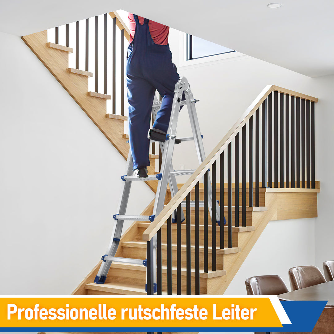 Sonnewelt Teleskopleiter Multifunktionsleiter 3 in 1 Aluleiter