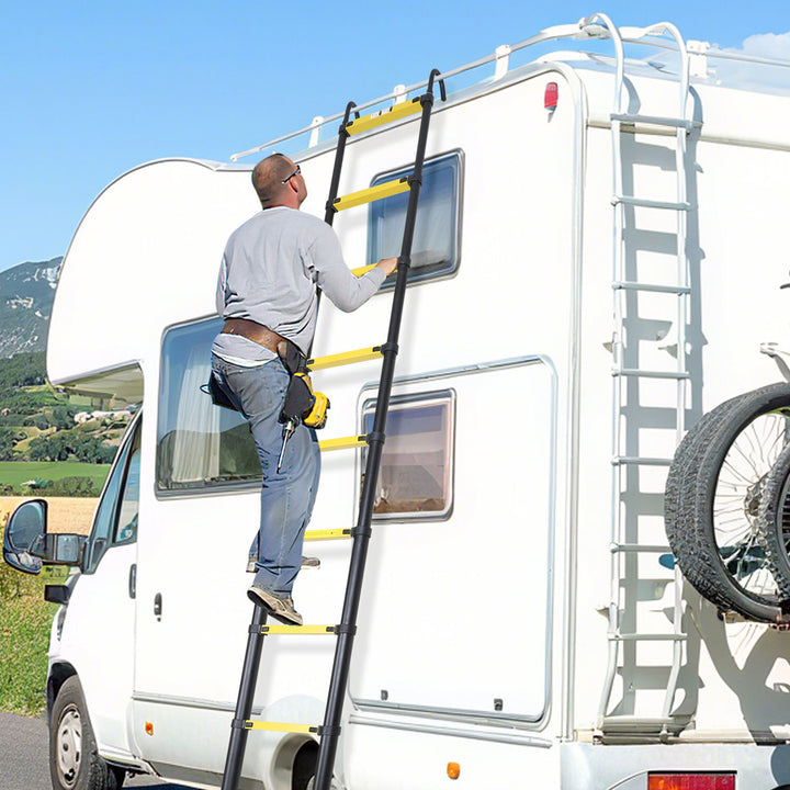 Sonnewelt Teleskopleiter Aluminium mit Abnehmbarem Haken mit Stabilisator