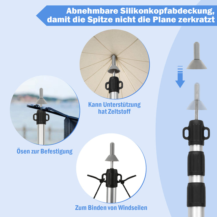 Sonnewelt Teleskopstange für Zelte Verstellbare Aluminium
