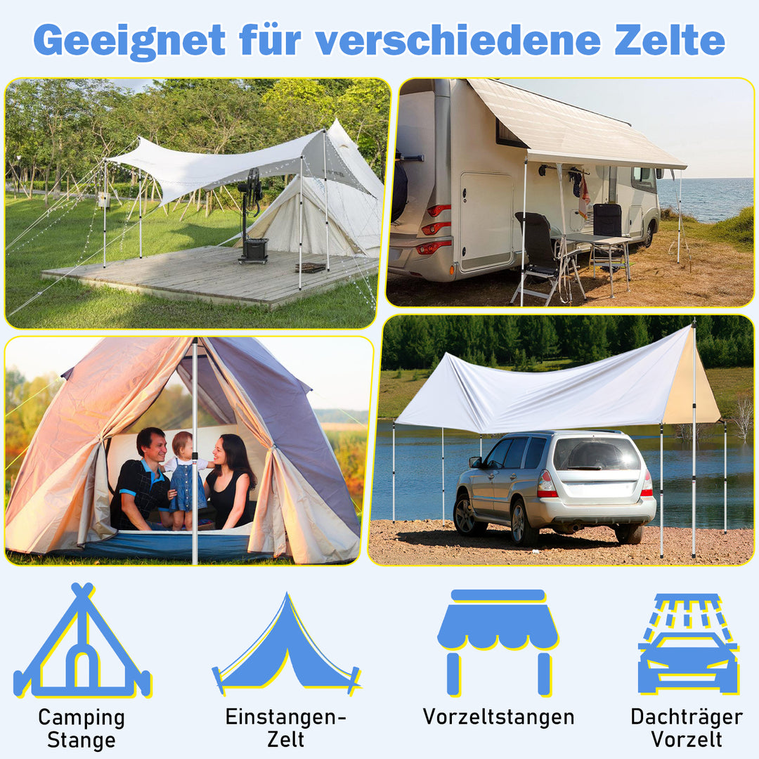 Sonnewelt Teleskopstange für Zelte Verstellbare Aluminium