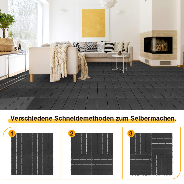 Sonnewelt Terrassenfliesen Kunststoffboden 30x30cm 11 Stück