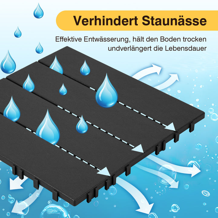 Sonnewelt Terrassenfliesen Kunststoffboden 30x30cm 11 Stück