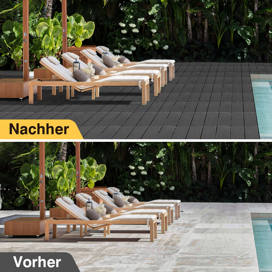 Sonnewelt Terrassenfliesen Kunststoffboden 30x30cm 11 Stück