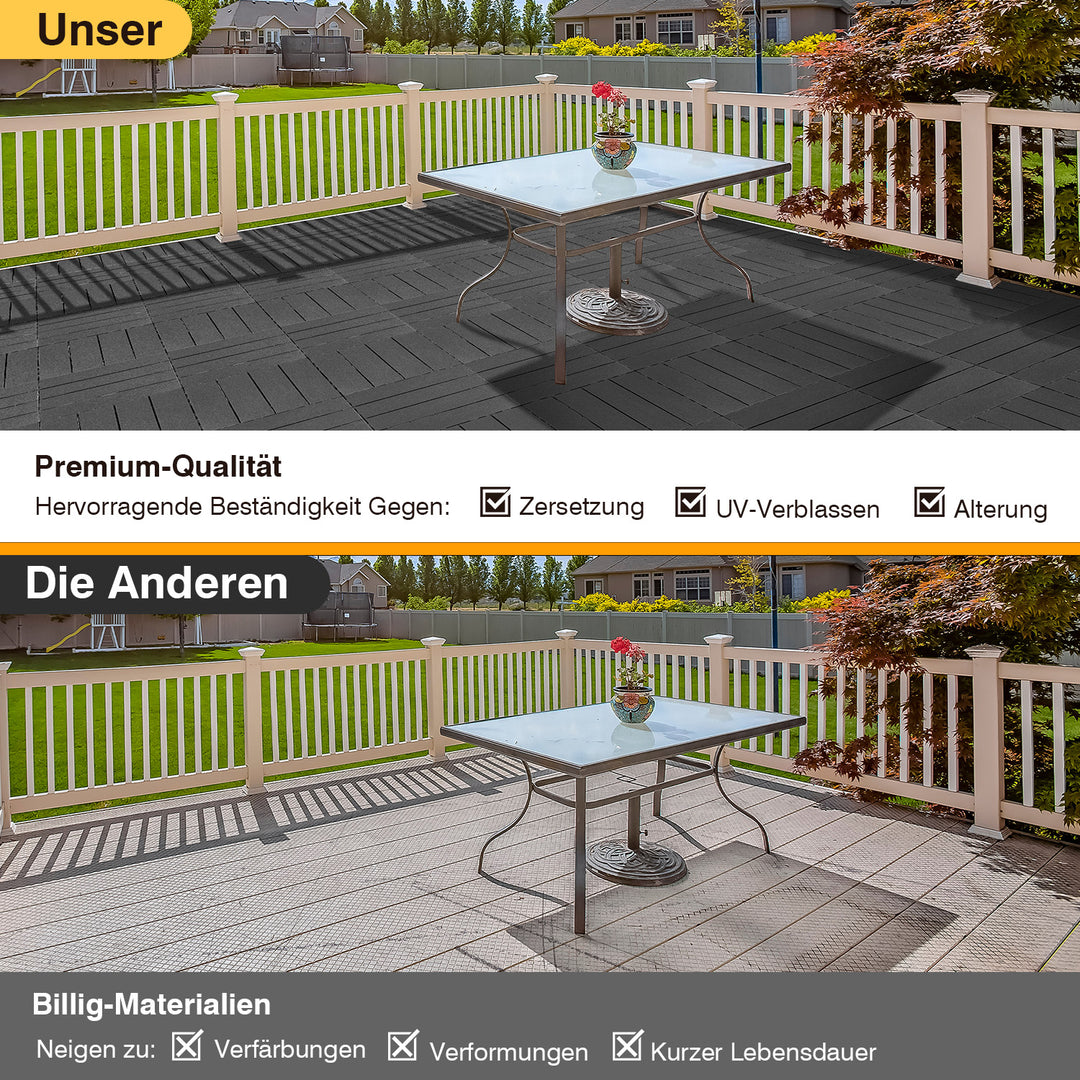 Sonnewelt Terrassenfliesen Kunststoffboden 30x30cm 11 Stück