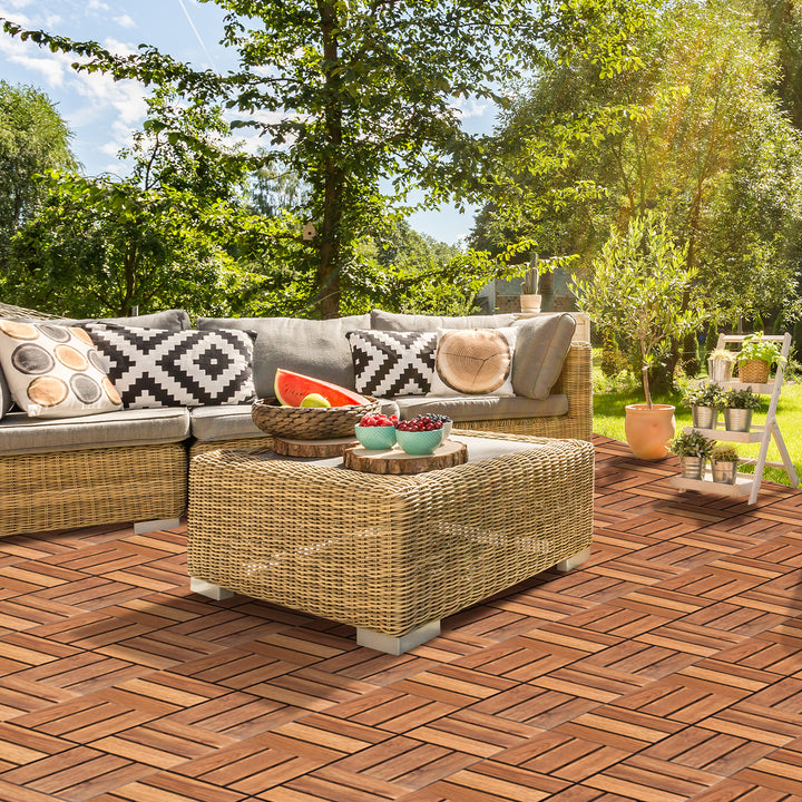 Sonnewelt wooden tiles 30x30cm 12 slatted tiles (11 pieces)