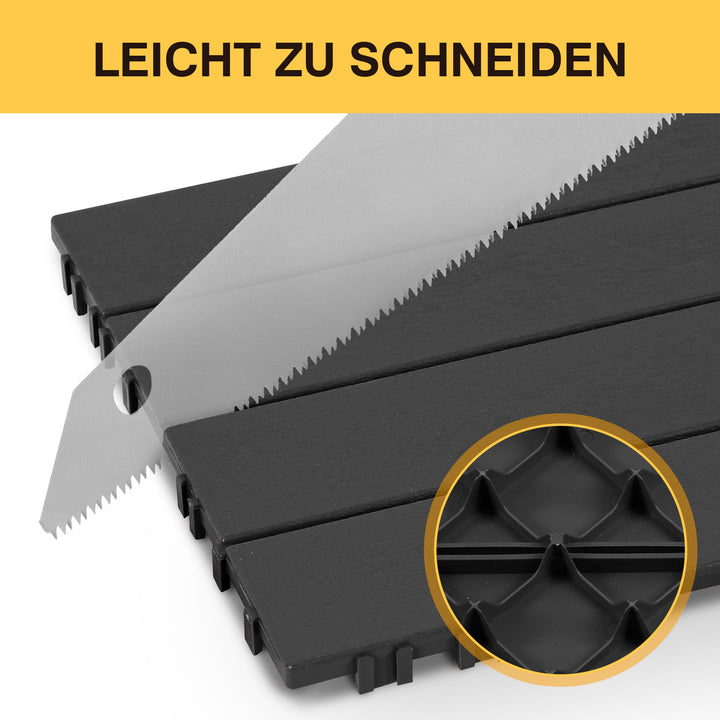 Sonnewelt Terrassenfliesen Kunststoffboden 30x30cm 11 Stück
