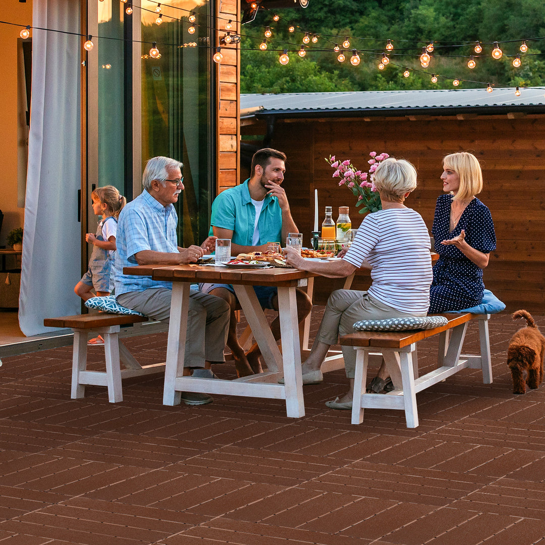 Sonnewelt Terrassenfliesen Kunststoffboden 30x30cm 11 Stück