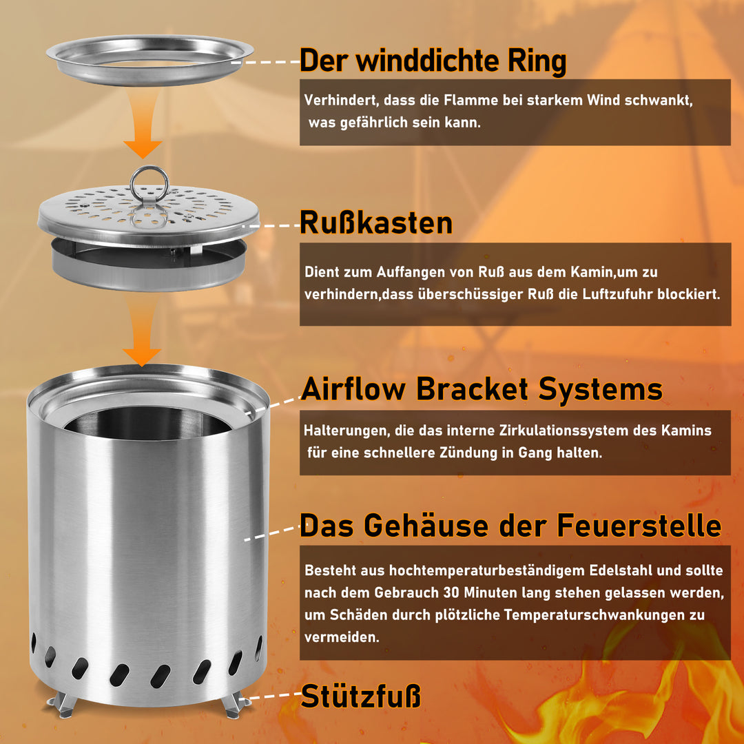 Sonnewelt Tischkamin Tischfeuerstelle Rauchfreie Edelstahl