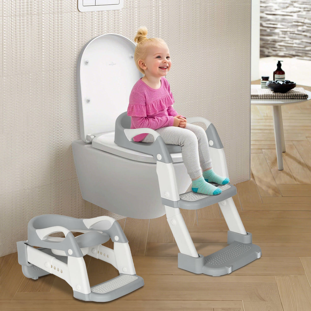 Sonnewelt Toilettensitz mit Treppe 2-in-1 Toilettentrainer