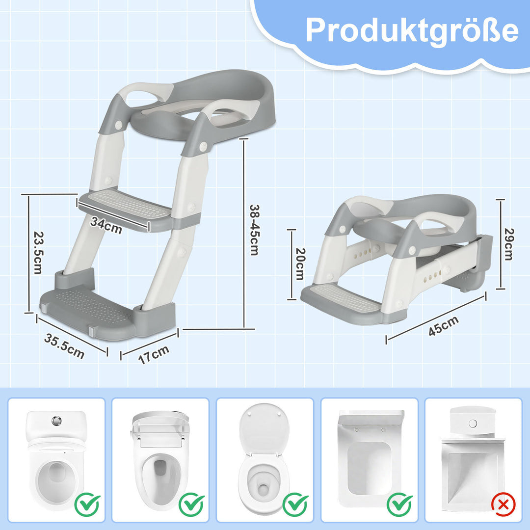 Sonnewelt Toilettensitz mit Treppe 2-in-1 Toilettentrainer