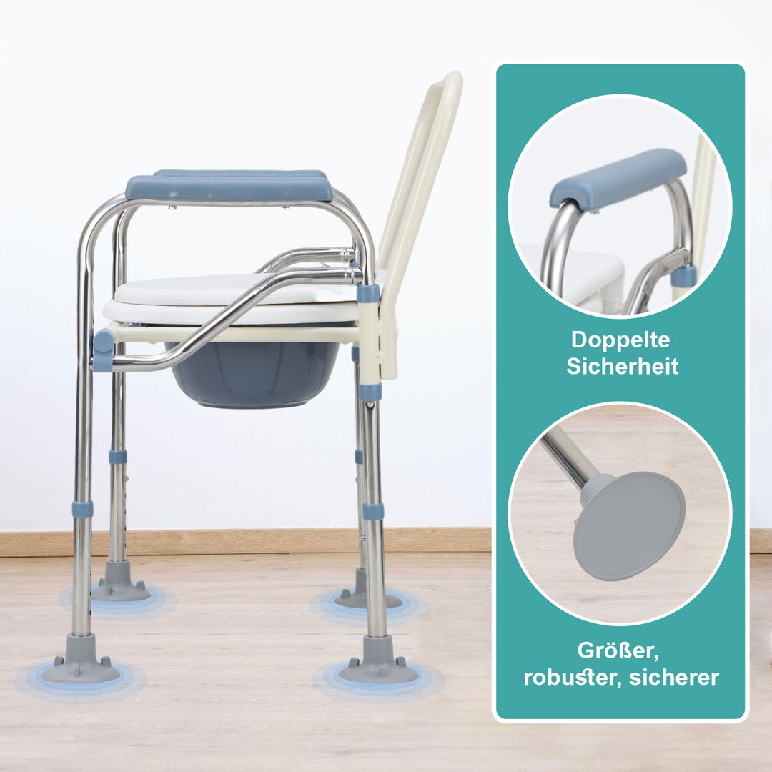 Sonnewelt Toilettenstuhl Faltbar Höhenverstellbar inkl. Eimer