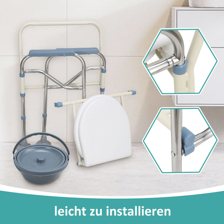 Sonnewelt Toilettenstuhl Faltbar Höhenverstellbar inkl. Eimer