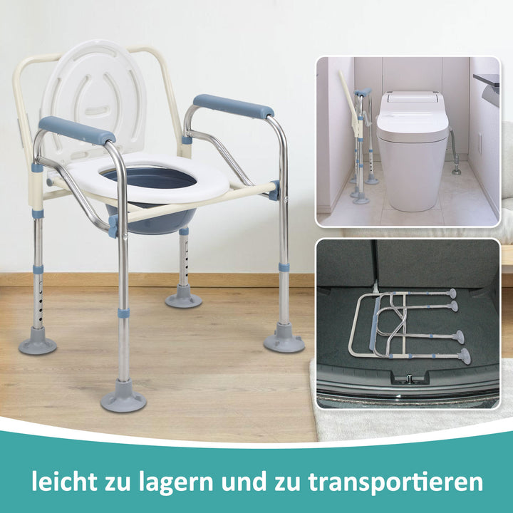 Sonnewelt Toilettenstuhl Faltbar Höhenverstellbar inkl. Eimer