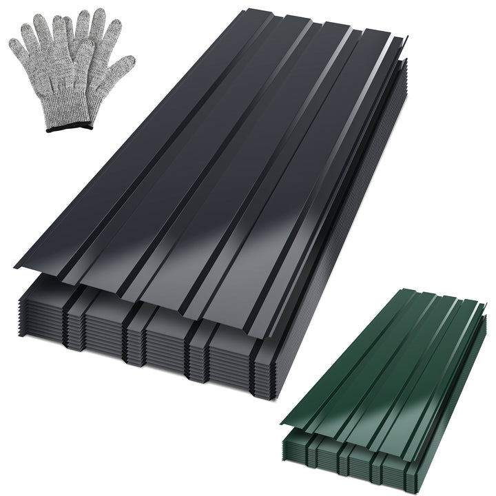 Sonnewelt 12X Dachblech Trapezblech Metall Anthrazit/Grün