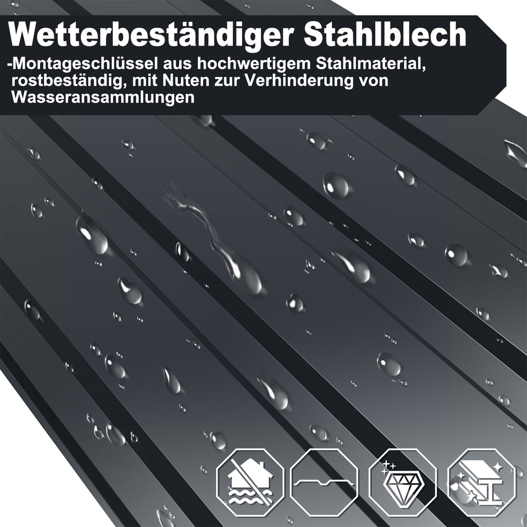 Sonnewelt 12X Dachblech Trapezblech Metall Anthrazit/Grün