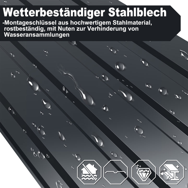 Sonnewelt 12X Dachblech Trapezblech Metall Anthrazit/Grün