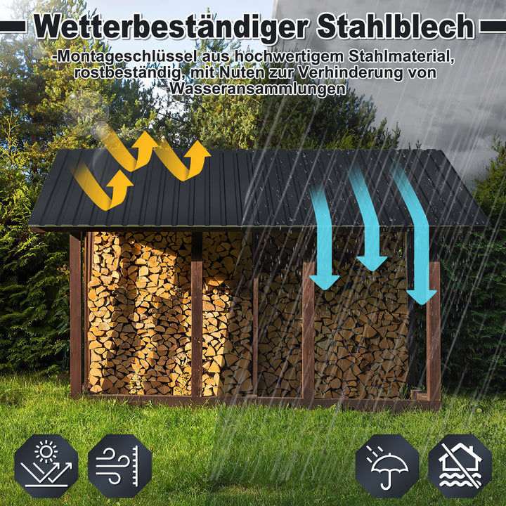 Sonnewelt 12X Dachblech Trapezblech Metall Anthrazit/Grün