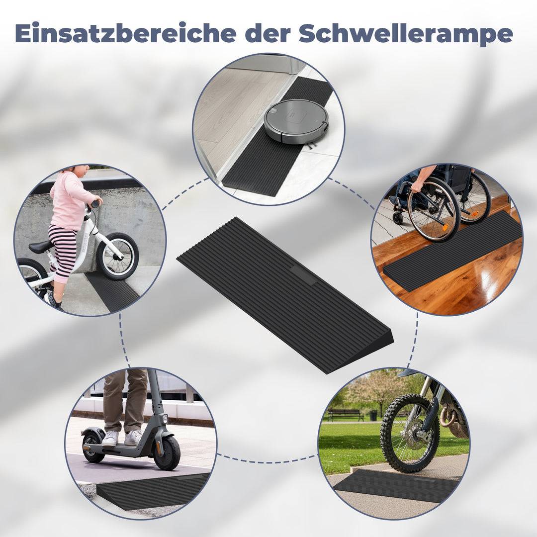 Sonnewelt Türschwellenrampe Rollstuhlrampe Gummi 1,5-4,5 cm