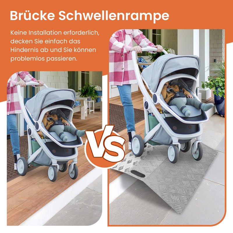 Sonnewelt Türschwellenrampe Rollstuhlrampe Aluminium Tragfähigkeit 270 kg