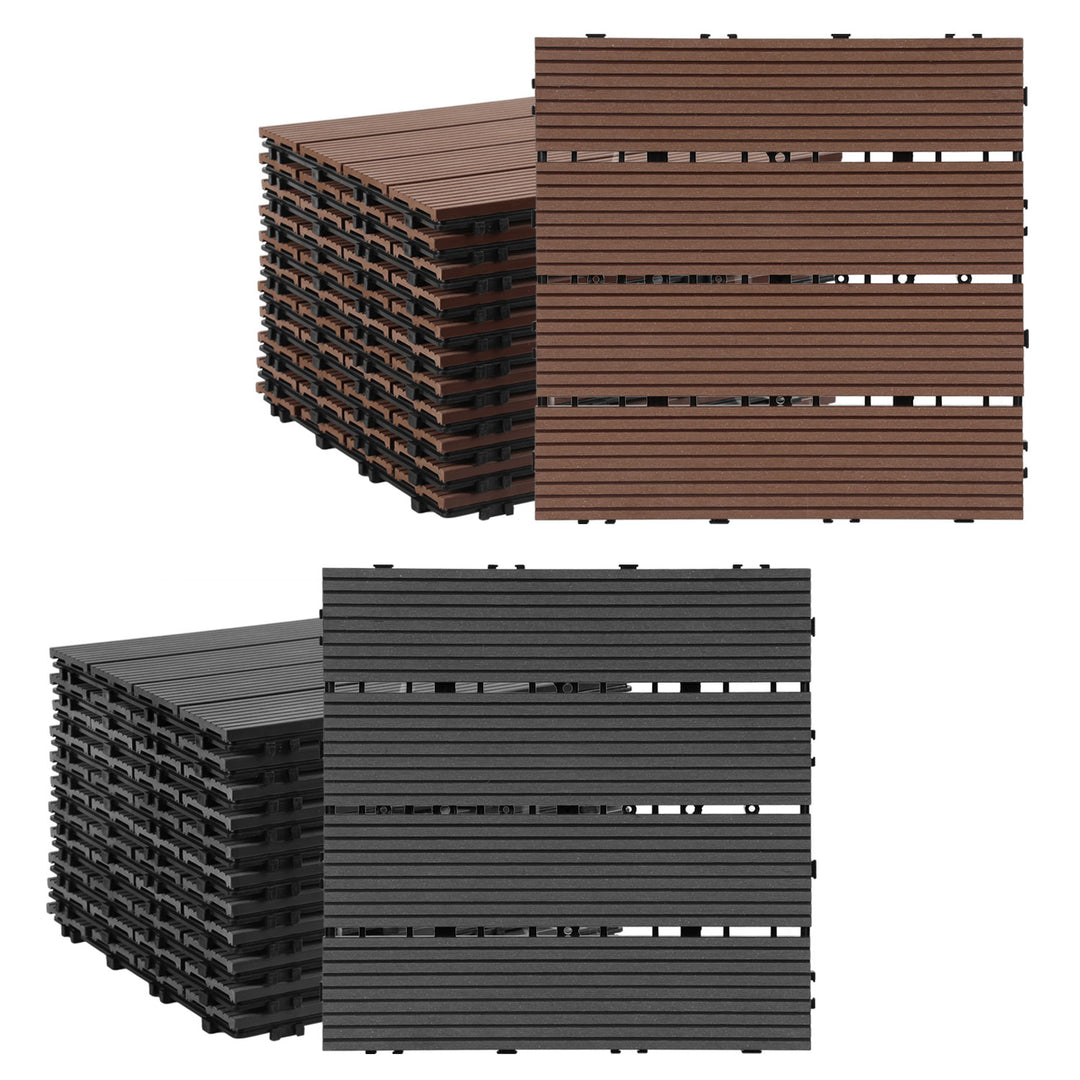 Sonnewelt WPC Terrassenfliesen 30x30 cm 11 Stück Set