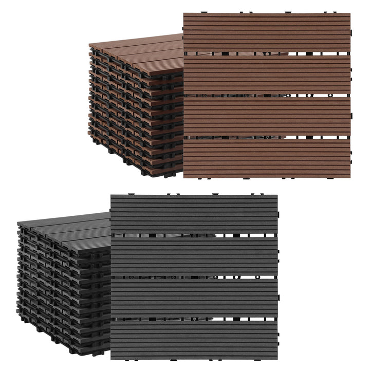 Sonnewelt WPC Terrassenfliesen 30x30 cm 11 Stück Set