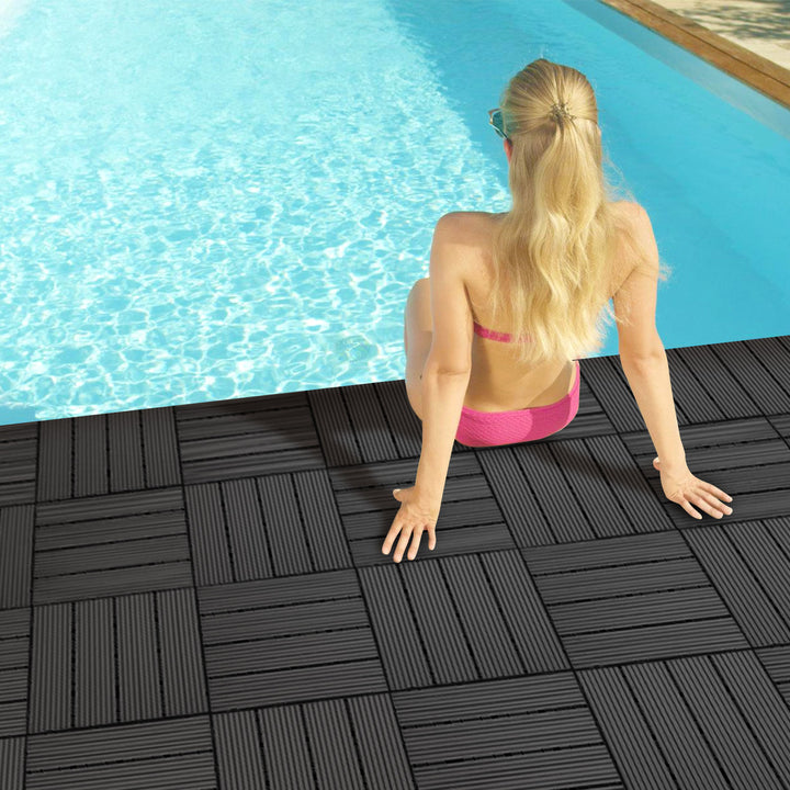 Sonnewelt WPC Terrassenfliesen 30x30 cm 11 Stück Set