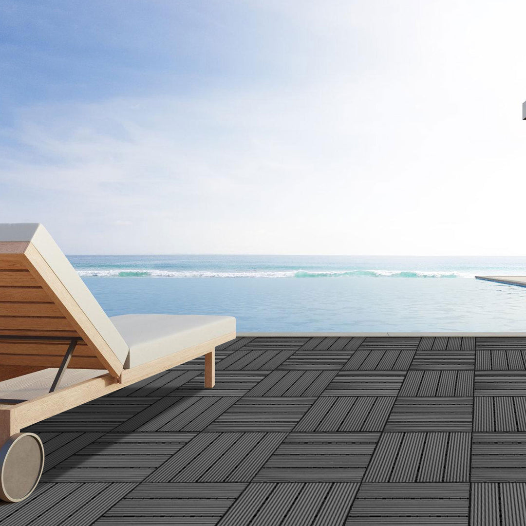 Sonnewelt WPC Terrassenfliesen 30x30 cm 11 Stück Set