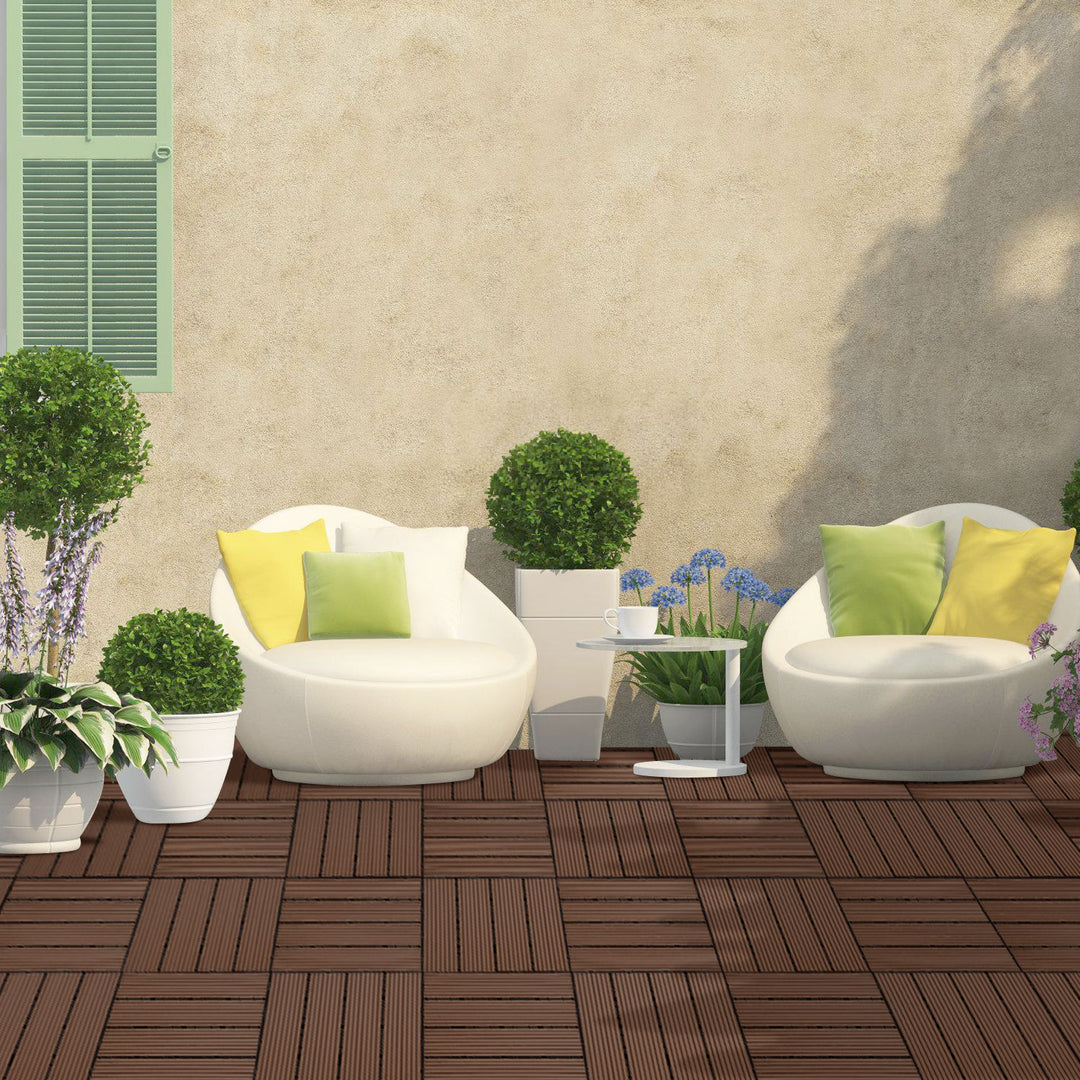 Sonnewelt WPC Terrassenfliesen 30x30 cm 11 Stück Set