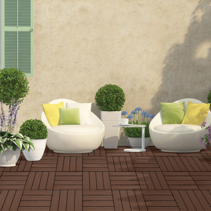 Sonnewelt WPC Terrassenfliesen 30x30 cm 11 Stück Set