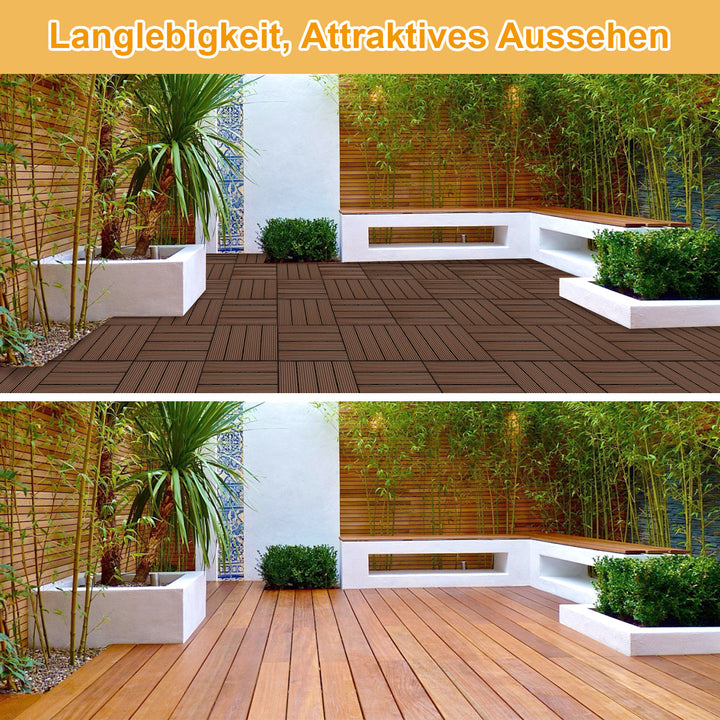 Sonnewelt WPC Terrassenfliesen 30x30 cm 11 Stück Set